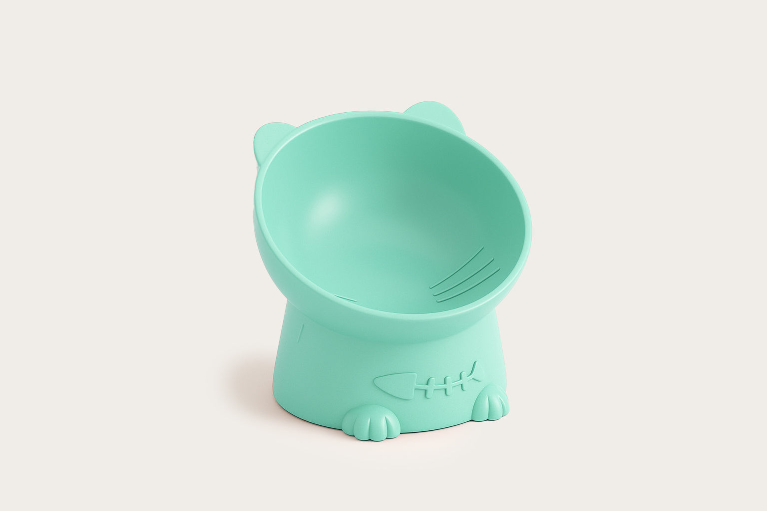 Comedero Ergonómico para Gatos Verde menta