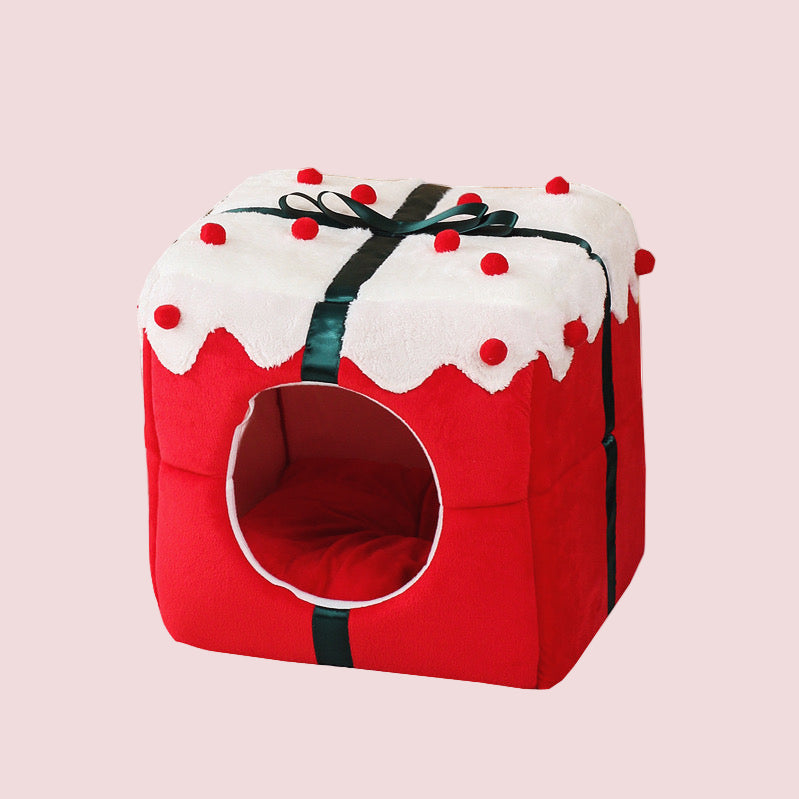 Cama navideña en forma de regalo – ReGa Cats
