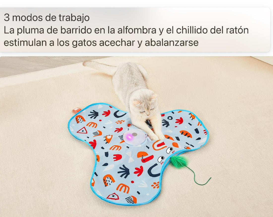 Alfombra interactiva con plumas escondidas