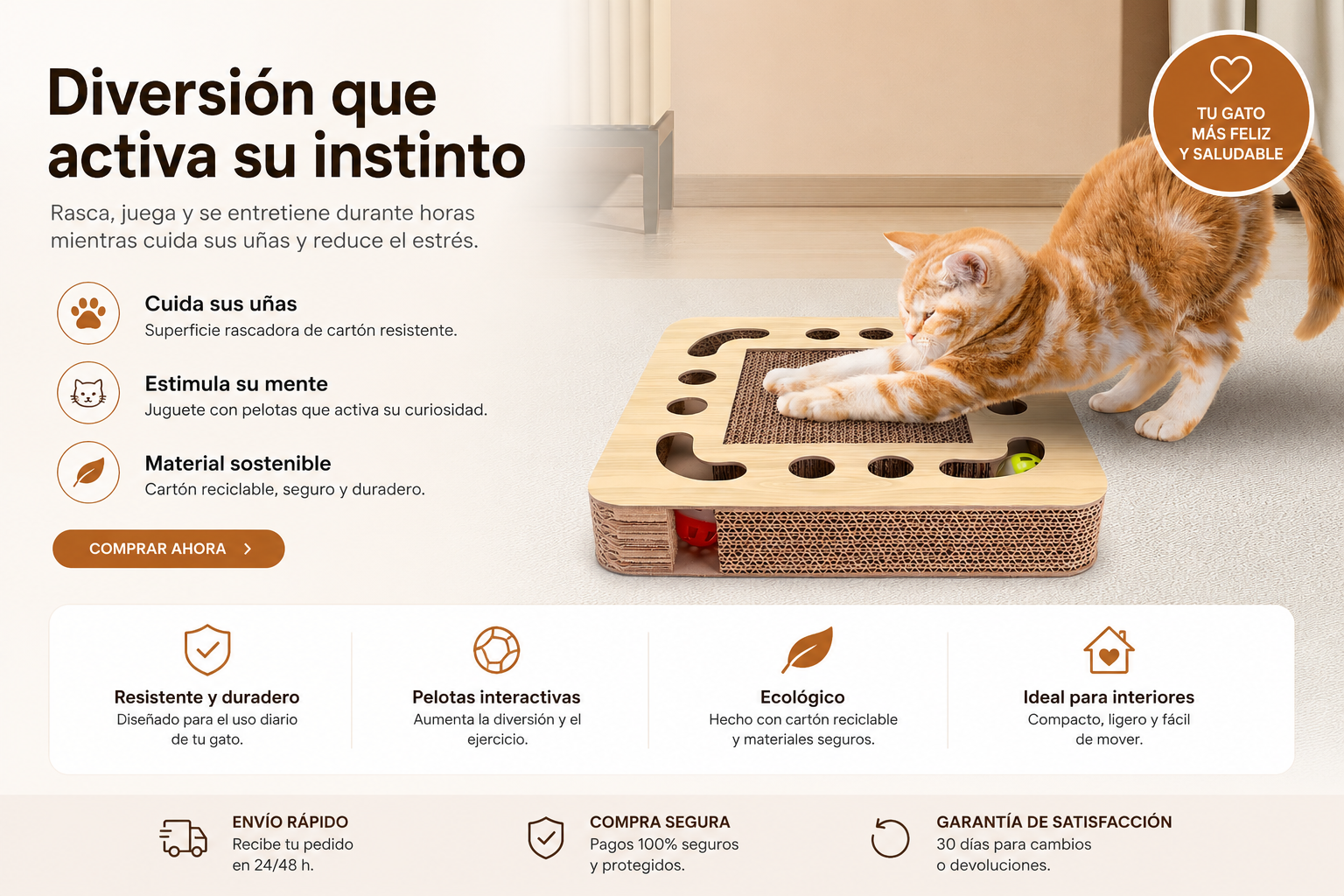Juguete Interactivo Rascador para Gatos de Rega Cats